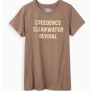 EUC! Torrid Brown Classic Fit Crew Tee - Creedence Clearwater Revival Size 2